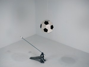 kick, drum, kick drum, beater, pedal, ceramic, glaze, wire, soccer, soccer ball, ball, art, lonely, lonliness, football, indoor soccer, futsal, Indiana, Indiana University, ceramics, clay, semester