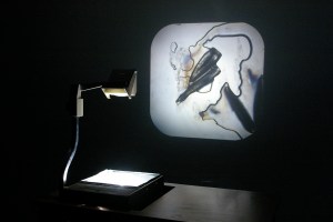The Perfect Crime, Katie Jacobs, ice, light, overhead projector