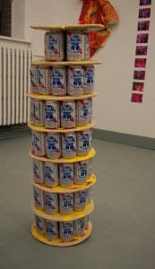 PBR, Beer can art, art, pizza art, pizza, Fuller Space, Devin Balara, Group Exhibition