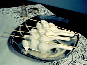 skewers, barbecue, bushfires, victoria, black saturday, veni vidi vici, possum, ceramic, porcelain