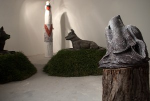 ceramic, beer bottle caps, ceramic, glaze, tree stump, football, tailgate, sod