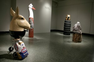 Hawk, Hawthorn, Kangaroo, North Melbourne Kangaroo, MFA, Indiana University, Indiana, Tailgate, Swan, Sydney Swan, AFL, Australian Rules, Australian Rules Football, Footscray Bulldog, Wolf Head, Katie Jacobs, ceramic, ceramic sculpture, animals, mascot, sculpture