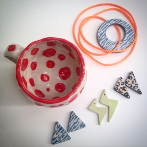 earrings, ceramics, pendant, cup, christmas presents