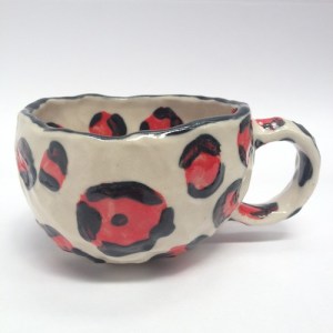 cup, ceramics, red, leopard print, high fashion, motifs, ceramic, clay, teacup